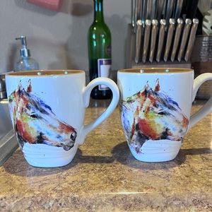 Watercolor Horse Head Coffee Mugs 2
